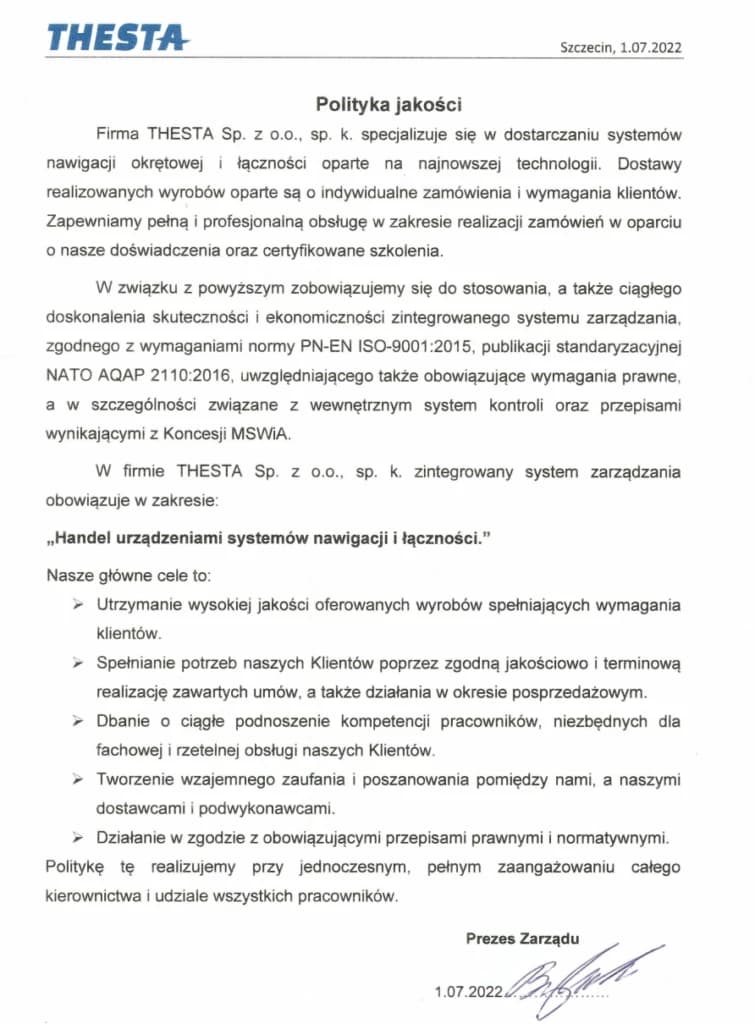 Polityka jakości